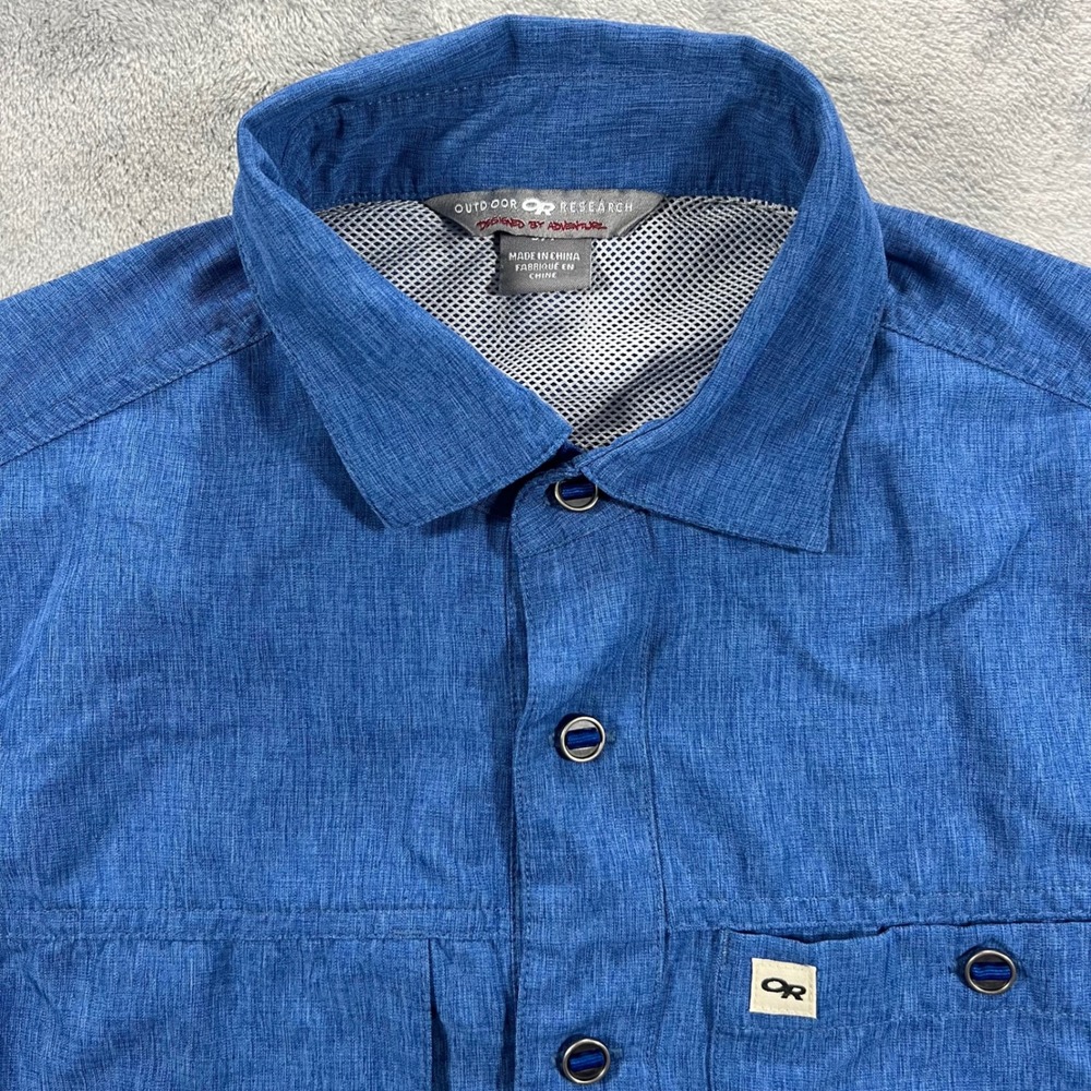 Outdoor Research Shirt‎ Mens Small Blue Short Sleeve Technical UPF 50+ Mesh